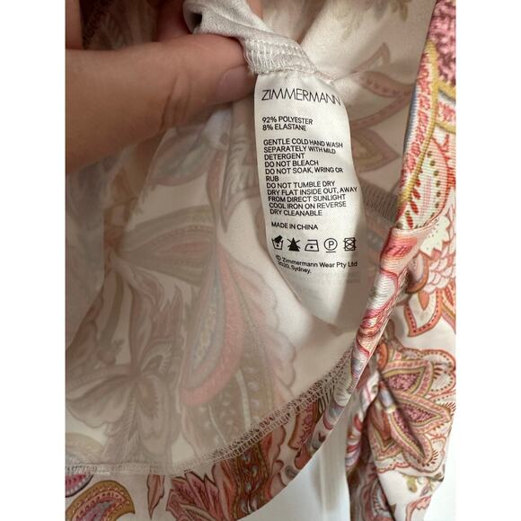 ZIMMERMANN Ladybeetle Paisley Floral Turtleneck Top Size 3/Large - Picture 6 of 15